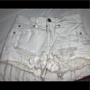 White denim shorts